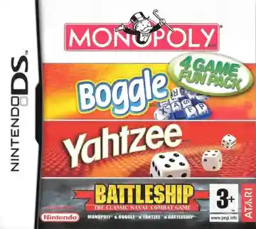 4 Game Fun Pack - Monopoly + Boggle + Yahtzee + Battleship (USA)-Nintendo DS